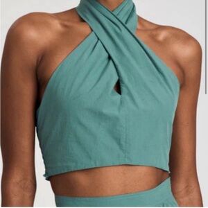 Derek Lam 10 Crosby Chaya Crop Top - Green, Size 16 NWT